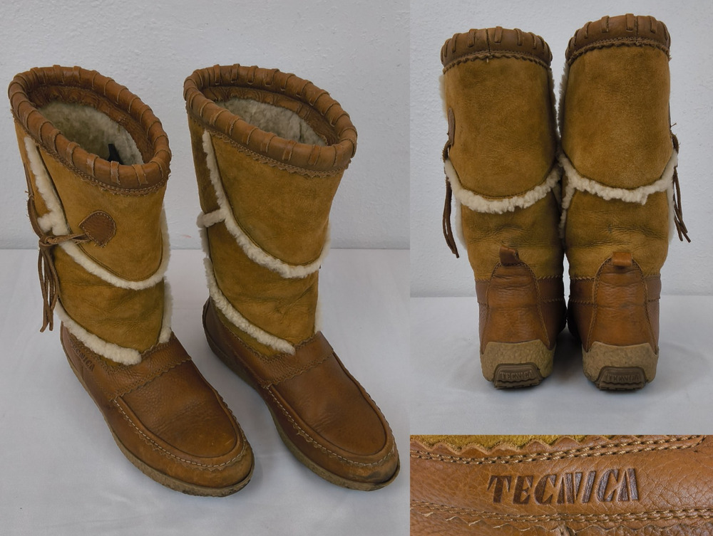 Tecnica Suede Boots Women's 10 Brown Shearling Apres Ski Winter #W5468
